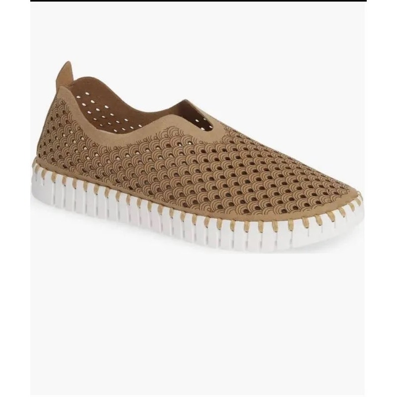 Ilse Jacobsen Tulip 139 Walking Shoes Latte Tan Perforated Women’s Size 40 Us 10